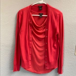 Coral sweater and shell  set size Small